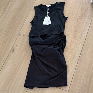 Maternity Black Sleeveless Nursing Dress